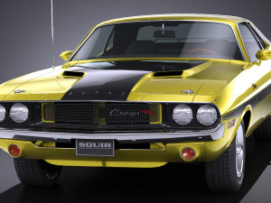 Dodge Challenger 1970 RT lowpoly Modelo 3D