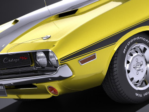 Dodge Challenger 1970 RT lowpoly Modelo 3D