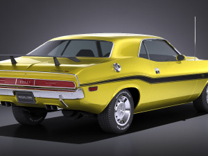 Dodge Challenger 1970 RT lowpoly Modelo 3D