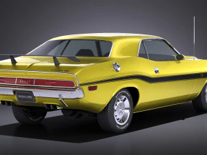 Dodge Challenger 1970 RT lowpoly 3D Model