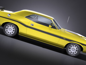 Dodge Challenger 1970 RT lowpoly Modelo 3D