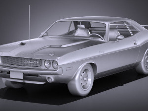 Dodge Challenger 1970 RT lowpoly Modelo 3D