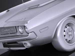 Dodge Challenger 1970 RT lowpoly Modelo 3D