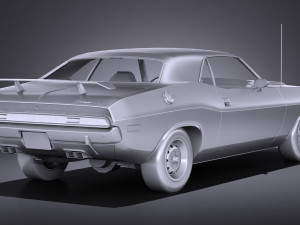 Dodge Challenger 1970 RT lowpoly Modelo 3D