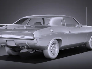 Dodge Challenger 1970 RT lowpoly 3D Model