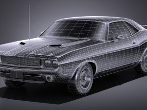 Dodge Challenger 1970 RT lowpoly Modelo 3D