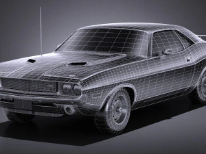 Dodge Challenger 1970 RT lowpoly 3D Model