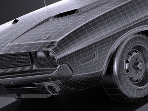 Dodge Challenger 1970 RT lowpoly Modelo 3D