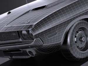 Dodge Challenger 1970 RT lowpoly 3D Model