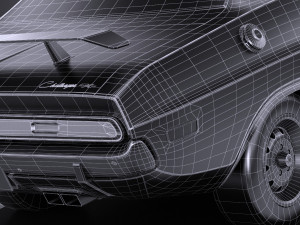 Dodge Challenger 1970 RT lowpoly Modelo 3D