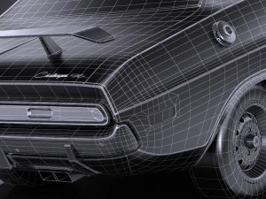 Dodge Challenger 1970 RT lowpoly 3D Model