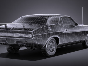 Dodge Challenger 1970 RT lowpoly Modelo 3D
