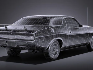 Dodge Challenger 1970 RT lowpoly 3D Model
