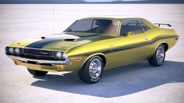 Dodge Challenger 1970 With Interior 3D 模型 .c4d .max .obj .3ds .fbx .stl .blend
