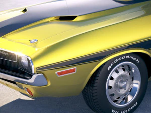 Dodge Challenger 1970 With Interior 3D Model
