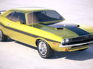 Dodge Challenger 1970 With Interior 3D Model