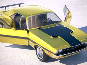Dodge Challenger 1970 With Interior 3D Model