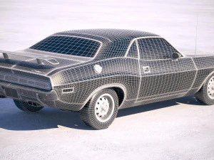 Dodge Challenger 1970 With Interior 3D Model