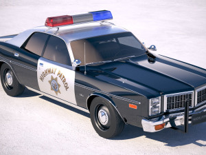 Dodge Monaco Police 1977 3D Model
