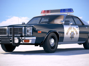 Dodge Monaco Police 1977 3D Model