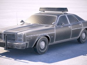 Dodge Monaco Police 1977 3D Model