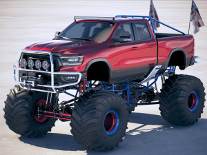 Dodge Ram 1500 Rebel 2019 Monstertruck 3D Model