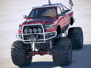 Dodge Ram 1500 Rebel 2019 Monstertruck 3D Model