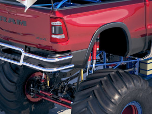 Dodge Ram 1500 Rebel 2019 Monstertruck 3D Model