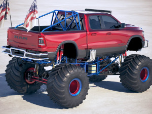Dodge Ram 1500 Rebel 2019 Monstertruck 3D Model