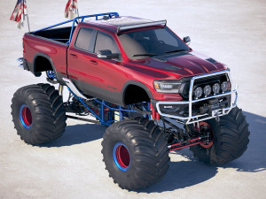 Dodge Ram 1500 Rebel 2019 Monstertruck 3D Model