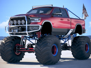Dodge Ram 1500 Rebel 2019 Monstertruck 3D Model