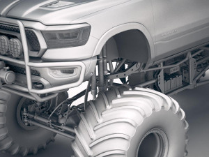 Dodge Ram 1500 Rebel 2019 Monstertruck 3D Model