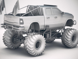 Dodge Ram 1500 Rebel 2019 Monstertruck 3D Model