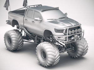Dodge Ram 1500 Rebel 2019 Monstertruck 3D Model