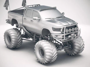 Dodge Ram 1500 Rebel 2019 Monstertruck 3D Model