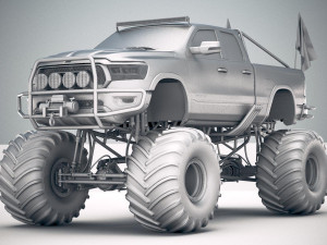 Dodge Ram 1500 Rebel 2019 Monstertruck 3D Model