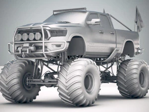Dodge Ram 1500 Rebel 2019 Monstertruck 3D Model