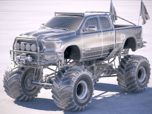 Dodge Ram 1500 Rebel 2019 Monstertruck 3D Model