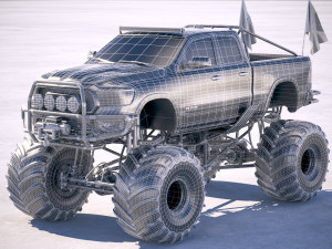 Dodge Ram 1500 Rebel 2019 Monstertruck 3D Model