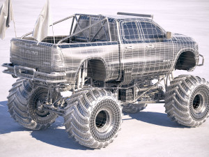 Dodge Ram 1500 Rebel 2019 Monstertruck 3D Model