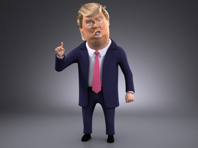 Donald Trump Cartoon rigged for 3dsmax 3D मॉडल .c4d .max .obj .3ds .fbx .stl .blend
