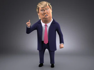Il fumetto di Donald Trump truccato per 3dsmax Modello 3D