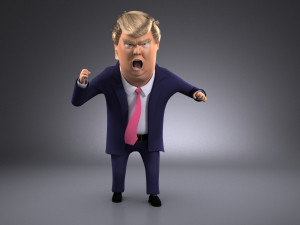 Donald Trump Cartoon rigged for 3dsmax 3D मॉडल