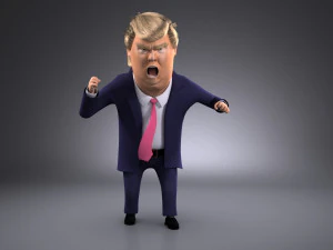 Donald Trump Cartoon rigged for 3dsmax 3D Model