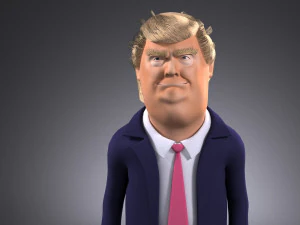 Donald Trump Cartoon rigged for 3dsmax 3D Model
