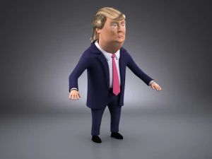 Donald Trump Cartoon rigged for 3dsmax 3D Model