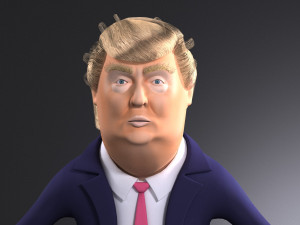 Donald Trump Cartoon rigged for 3dsmax 3D मॉडल