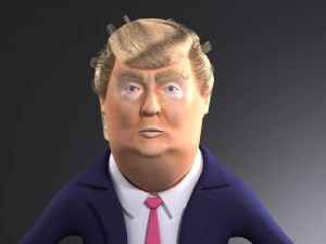 Donald Trump Cartoon rigged for 3dsmax 3D Model