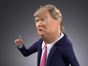 Donald Trump Cartoon rigged for 3dsmax 3D Model