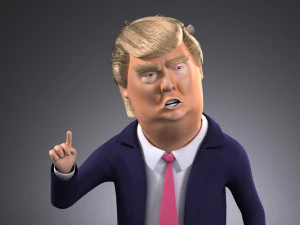 Donald Trump Cartoon rigged for 3dsmax 3D Model